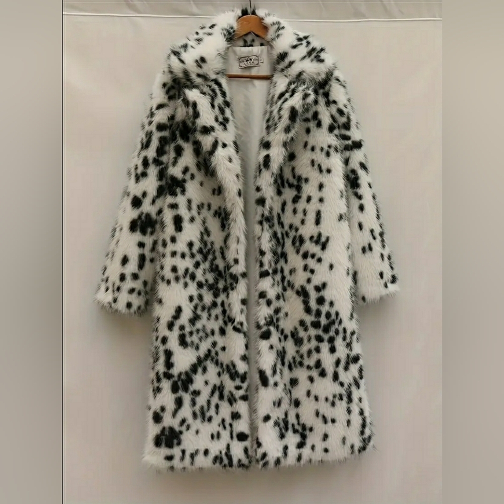 Lynx Print Faux Fur Coat NEW! - Picture 3 of 4